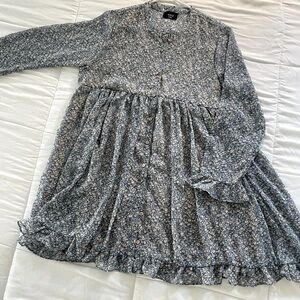 Vici long sleeve blue floral dress large